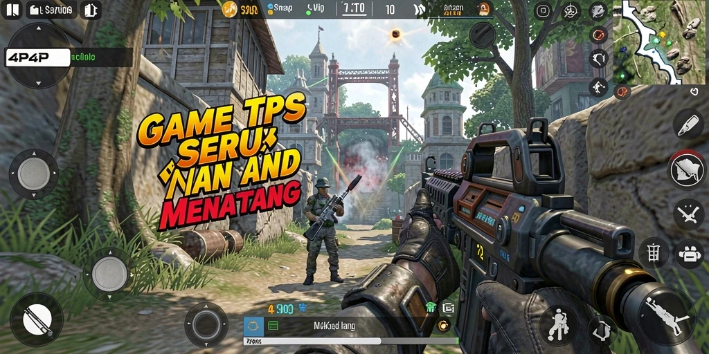Tampilan gameplay seru dari game TPS 4P4P yang menantang.