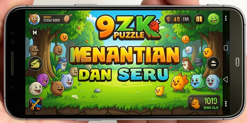 Screenshot gameplay 9ZK menampilkan teka-teki yang menantang.