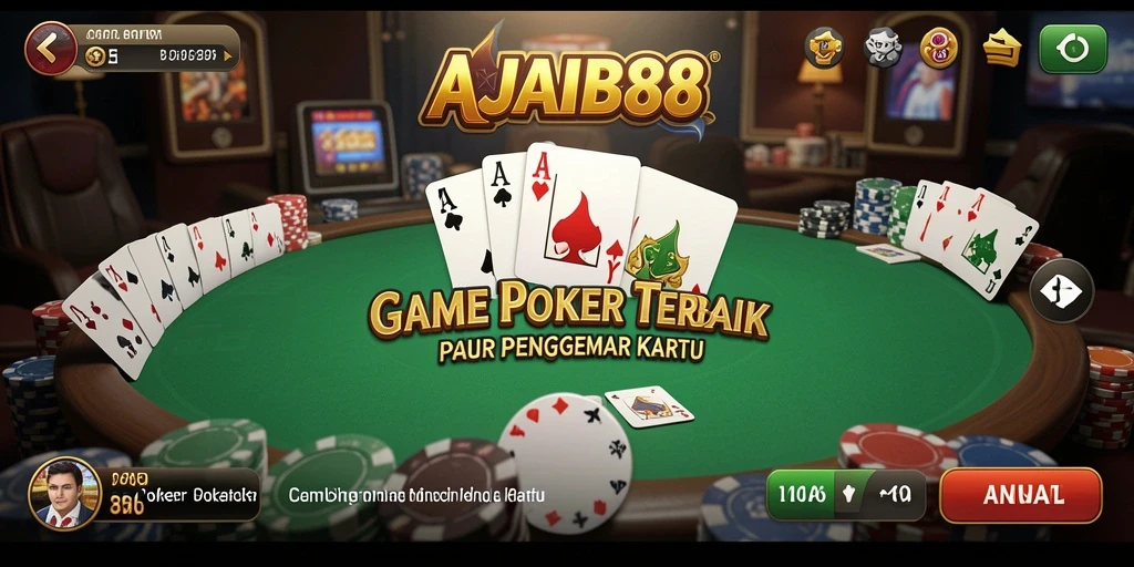 Screenshot gameplay AJAIB88 menampilkan suasana Poker yang mendebarkan.