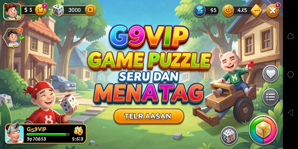 Tampilan gameplay G9VIP yang menantang dengan puzzle berwarna-warni.