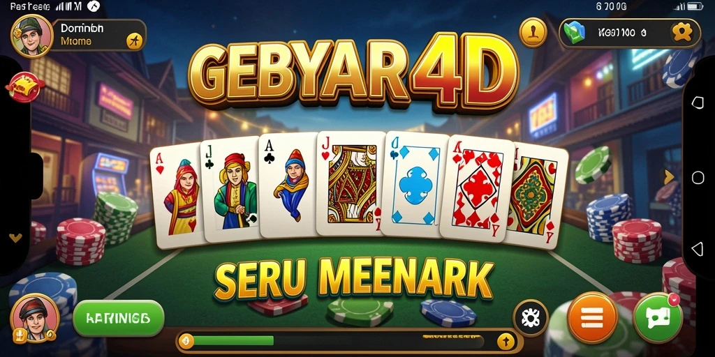 Screenshot permainan domino GEBYAR4D menunjukkan gameplay yang menarik dan interaktif.