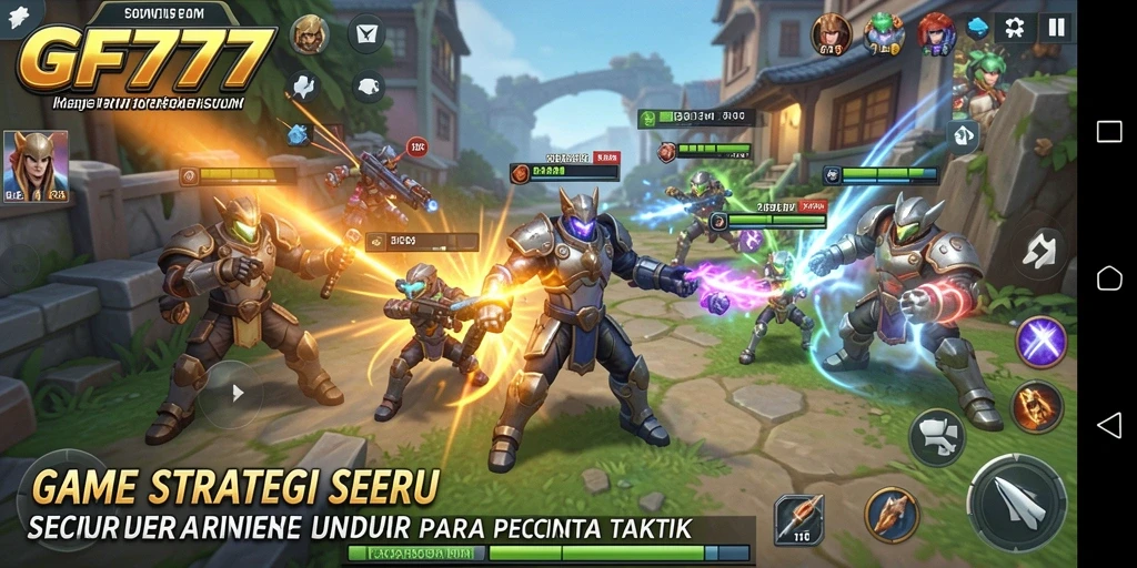 Tangkapan layar menunjukkan pertarungan strategis dari GF777.