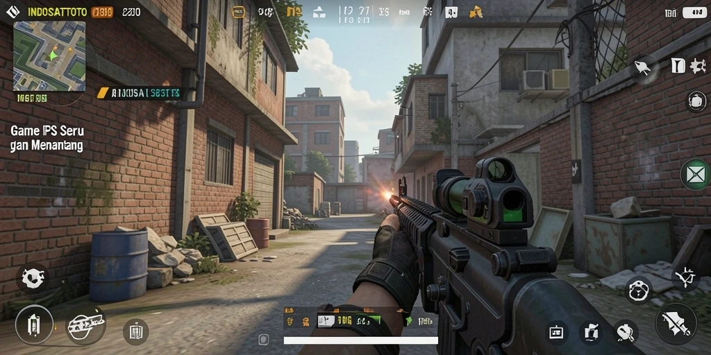 Tampilan gameplay intens di INDOSATTOTO dengan aksi FPS yang mendebarkan.