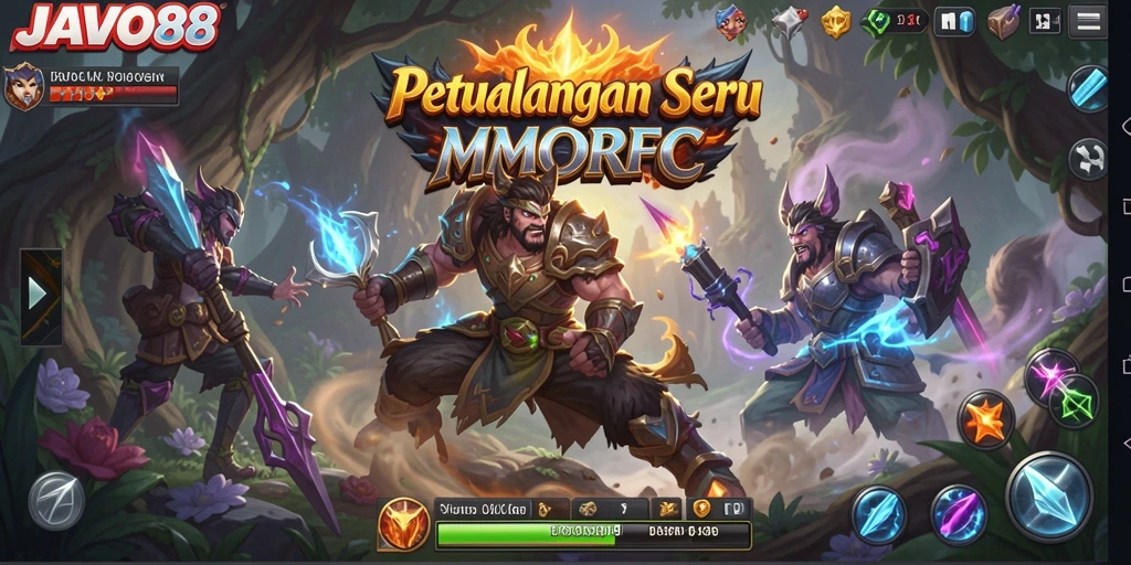 Screenshot utama JAVO88 menampilkan aksi seru dalam gameplay MMORPG.