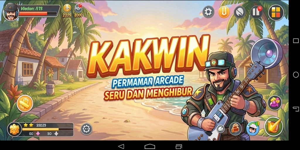 Tampilan gameplay KAKWIN yang penuh warna dan dinamis.