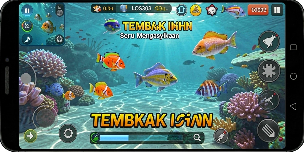 Menampilkan aksi seru gameplay Tembak Ikan di LOS303.