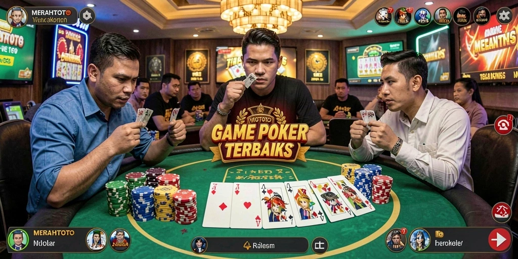 Tampilan gameplay poker yang menarik dan realistis di MERAHTOTO.