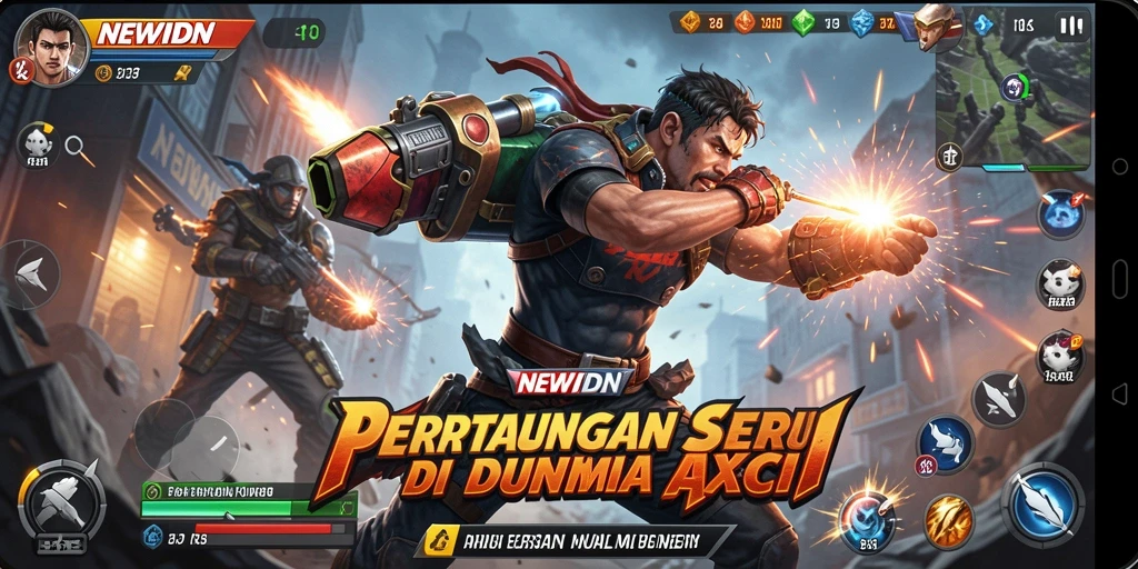 Tampilan gameplay seru dari NEWIDN dengan aksi penuh adrenalin.