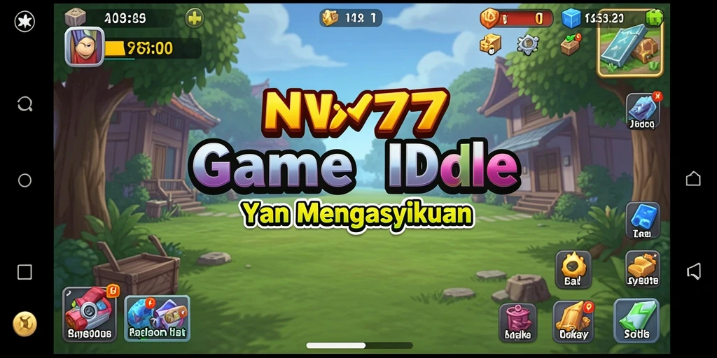 Tampilan gameplay Idle NV77 yang menarik dengan kemajuan karakter yang mudah.
