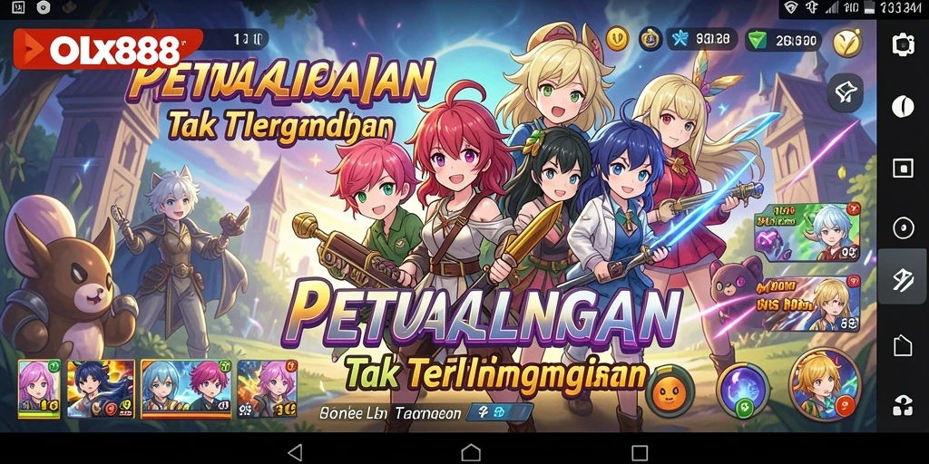 Tampilan gameplay Anime yang memukau dan penuh warna.