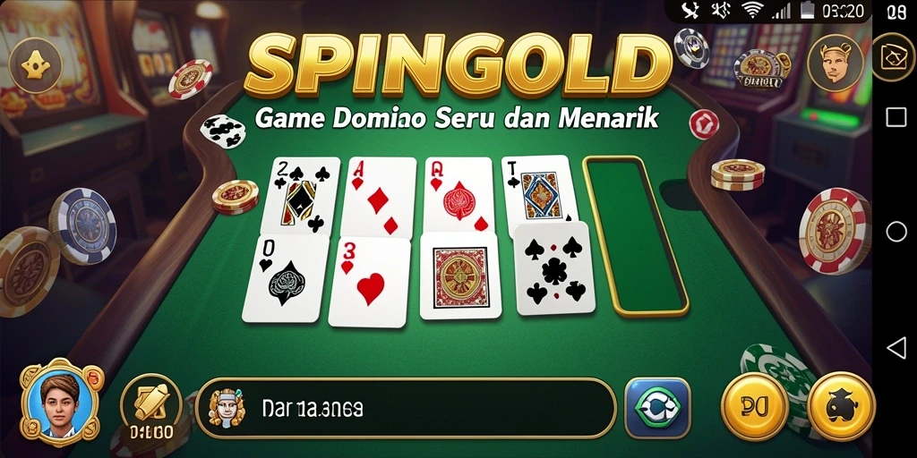 Tampilan gameplay Domino yang menarik di SPINGOLD.