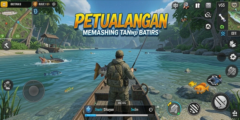 Tampilan gameplay memancing yang menarik di VC55.